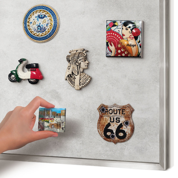 Tableau magnétique décoratif avec cadre argenté Élégance grise