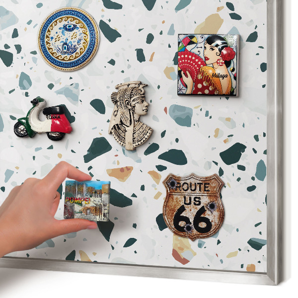 Tableau magnétique décoratif avec cadre argenté Motifs dynamiques