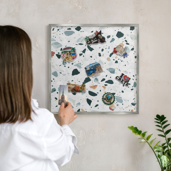 Tableau magnétique décoratif avec cadre argenté Motifs dynamiques