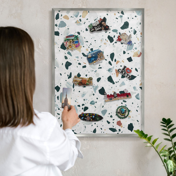 Tableau magnétique décoratif avec cadre argenté Motifs dynamiques