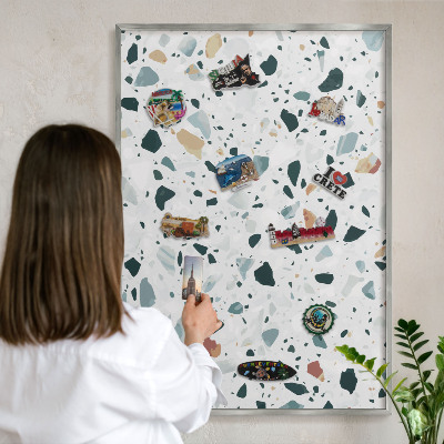 Tableau magnétique décoratif avec cadre argenté Motifs dynamiques