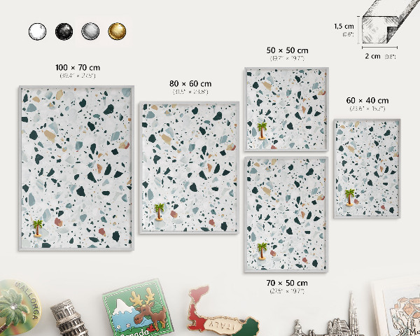 Tableau magnétique décoratif avec cadre argenté Motifs dynamiques