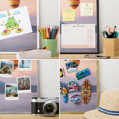 Tableau magnétique décoratif avec cadre argenté Voyage dans le ciel