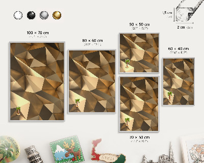 Tableau pour collection d'aimants cadre argenté Géométrie chaleureuse