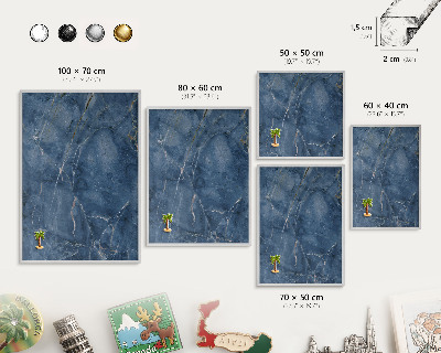 Tableau magnétique décoratif avec cadre argenté Élégance du marbre