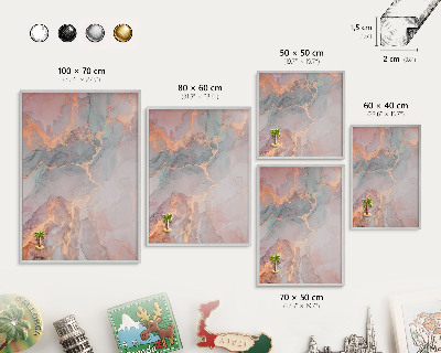 Tableau pour collection d'aimants cadre argenté Abstraction colorée