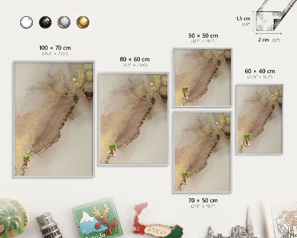 Tableau pour collection d'aimants cadre argenté Éclat élégant