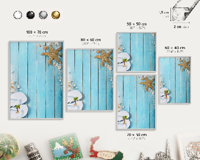 Tableau pour collection d'aimants cadre argenté Repos des vacances