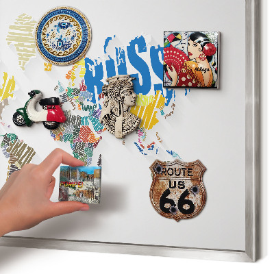 Tableau magnétique décoratif avec cadre argenté Carte des couleurs