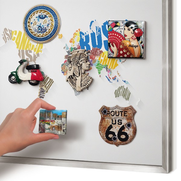 Tableau magnétique décoratif avec cadre argenté Carte des couleurs