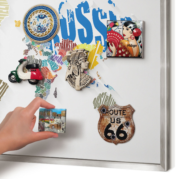 Tableau magnétique décoratif avec cadre argenté Carte des couleurs