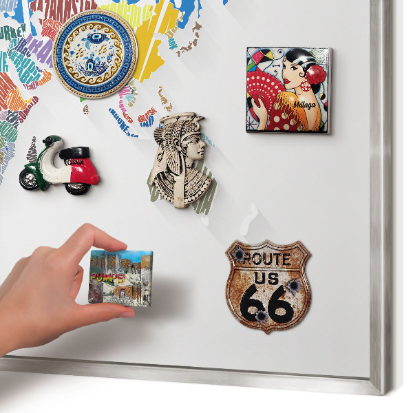 Tableau magnétique décoratif avec cadre argenté Carte des couleurs
