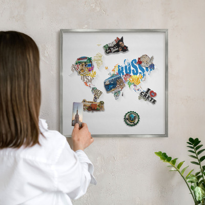 Tableau magnétique décoratif avec cadre argenté Carte des couleurs