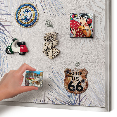 Tableau magnétique décoratif avec cadre argenté Élégance feuillue