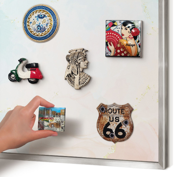 Tableau magnétique décoratif avec cadre argenté Élégance pastel