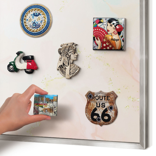 Tableau magnétique décoratif avec cadre argenté Élégance pastel