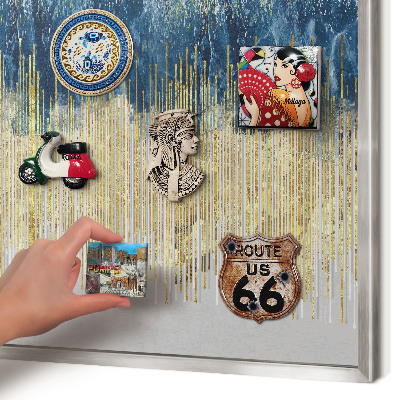 Tableau pour collection d'aimants cadre argenté Forêt abstraite