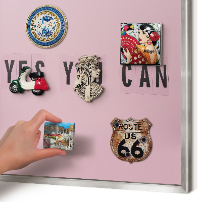 Tableau magnétique décoratif avec cadre argenté De la motivation au quotidien