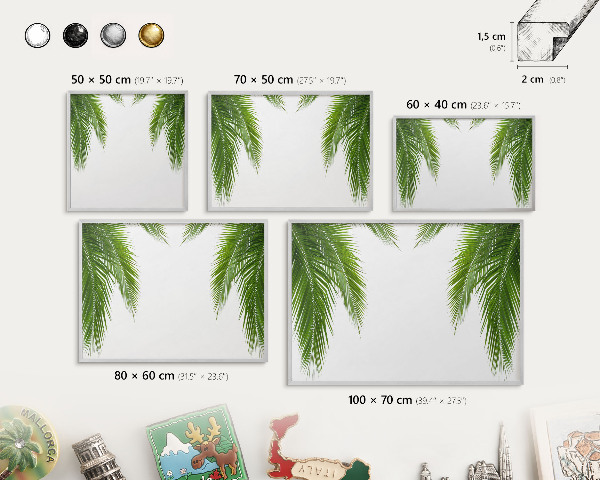 Tableau magnétique décoratif avec cadre argenté Nature exotique