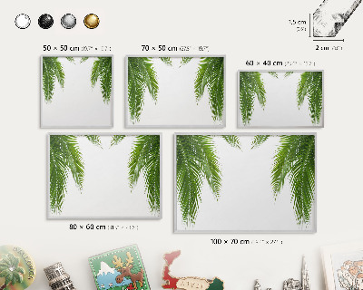 Tableau magnétique décoratif avec cadre argenté Nature exotique