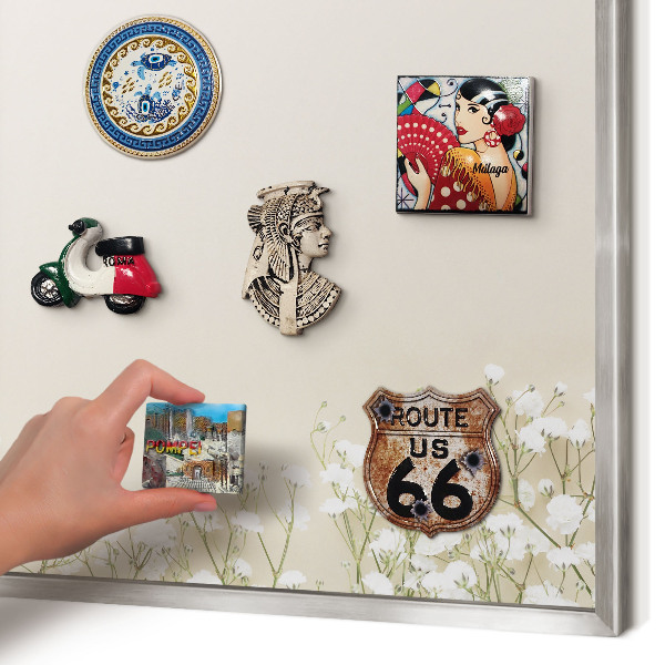 Tableau pour collection d'aimants cadre argenté Nature subtile