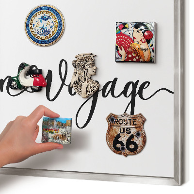 Tableau pour collection d'aimants cadre argenté Bon voyage
