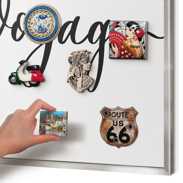 Tableau pour collection d'aimants cadre argenté Bon voyage