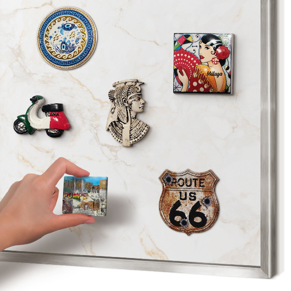 Tableau magnétique décoratif avec cadre argenté Élégance du marbre