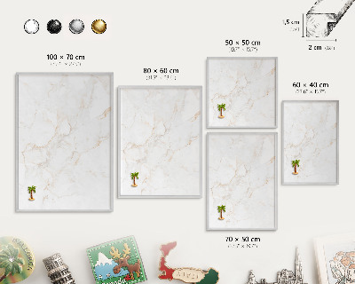 Tableau magnétique décoratif avec cadre argenté Élégance du marbre