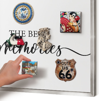 Tableau pour collection d'aimants cadre argenté Des souvenirs inspirants