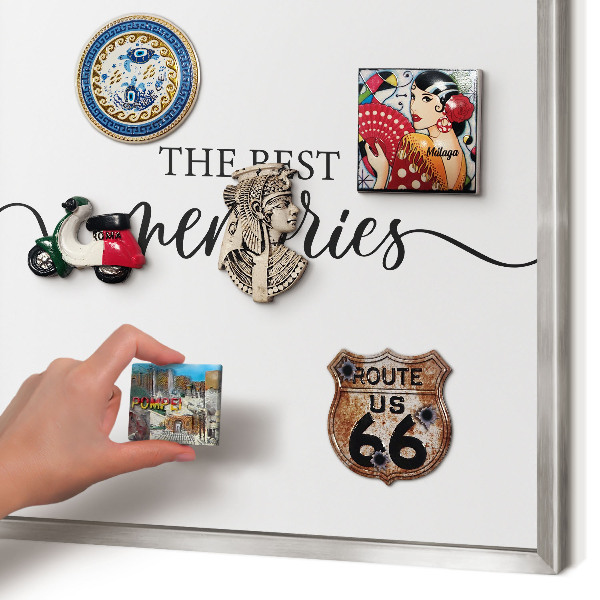 Tableau pour collection d'aimants cadre argenté Des souvenirs inspirants
