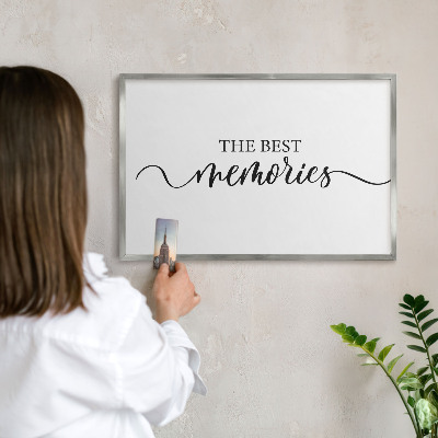 Tableau pour collection d'aimants cadre argenté Des souvenirs inspirants