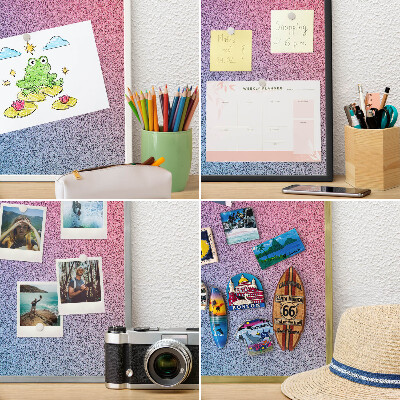 Tableau pour collection d'aimants cadre argenté Dégradé coloré