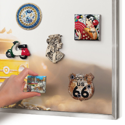 Tableau magnétique décoratif avec cadre argenté Voyage rétro