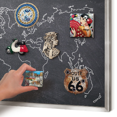 Tableau magnétique décoratif avec cadre argenté Monde du Crétacé