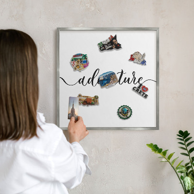 Tableau pour collection d'aimants cadre argenté Aventure écrite