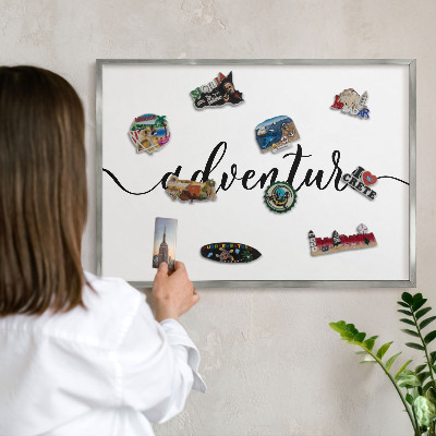 Tableau pour collection d'aimants cadre argenté Aventure écrite