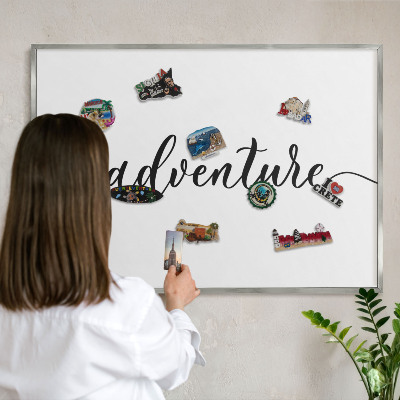 Tableau pour collection d'aimants cadre argenté Aventure écrite