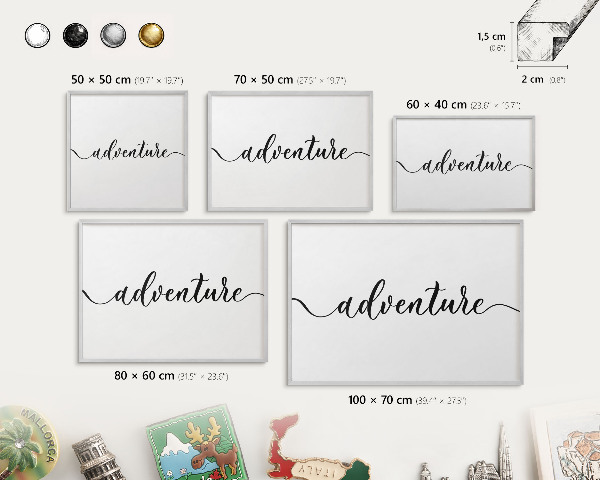 Tableau pour collection d'aimants cadre argenté Aventure écrite
