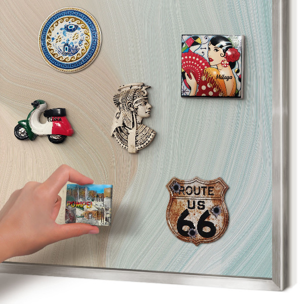 Tableau magnétique décoratif avec cadre argenté Tourbillon pastel