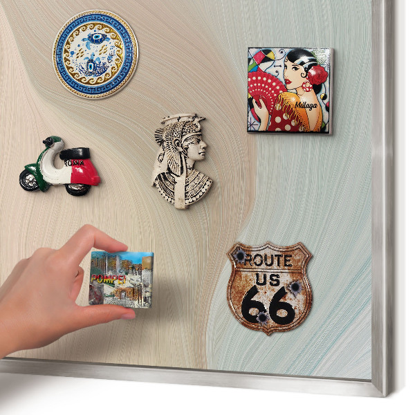 Tableau magnétique décoratif avec cadre argenté Tourbillon pastel