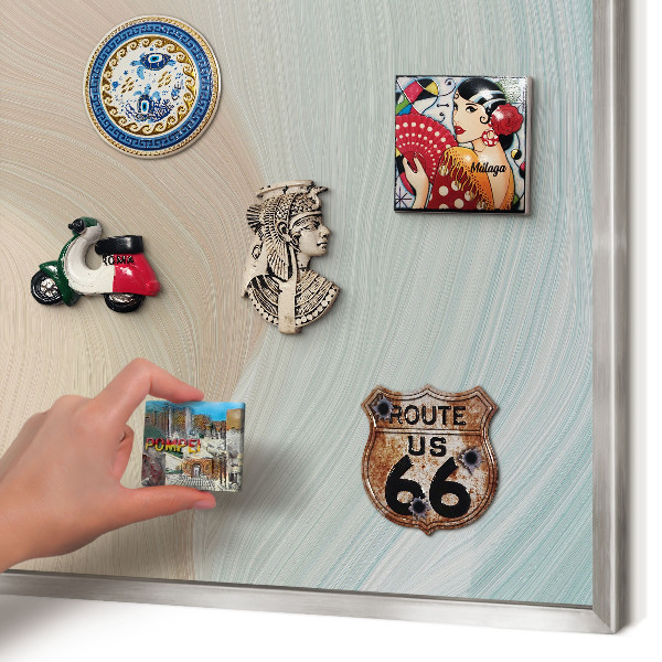 Tableau magnétique décoratif avec cadre argenté Tourbillon pastel