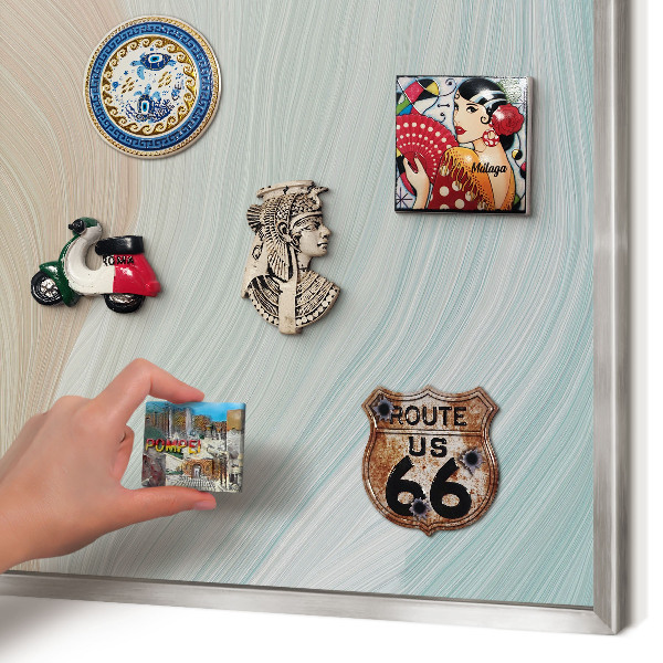 Tableau magnétique décoratif avec cadre argenté Tourbillon pastel