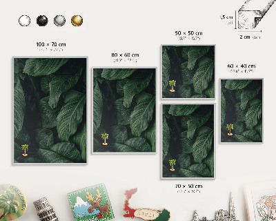 Tableau pour collection d'aimants cadre argenté La verdure de la nature