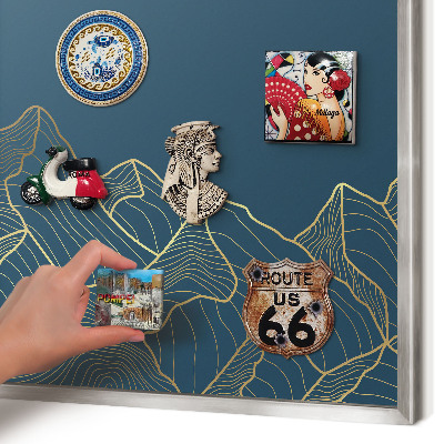 Tableau pour collection d'aimants cadre argenté Minimalisme montagnard
