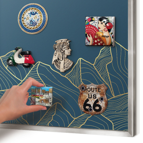 Tableau pour collection d'aimants cadre argenté Minimalisme montagnard