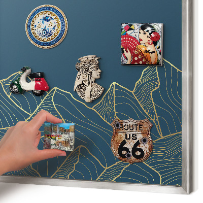 Tableau pour collection d'aimants cadre argenté Minimalisme montagnard