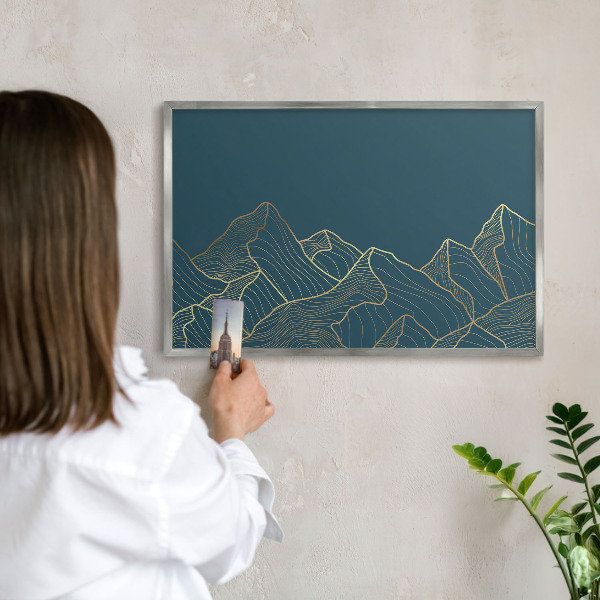 Tableau pour collection d'aimants cadre argenté Minimalisme montagnard
