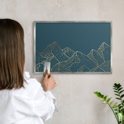 Tableau pour collection d'aimants cadre argenté Minimalisme montagnard