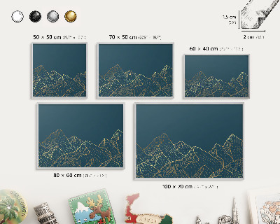 Tableau pour collection d'aimants cadre argenté Minimalisme montagnard
